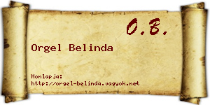 Orgel Belinda névjegykártya